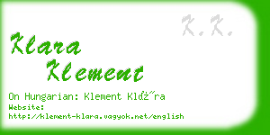 klara klement business card